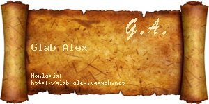 Glab Alex névjegykártya
